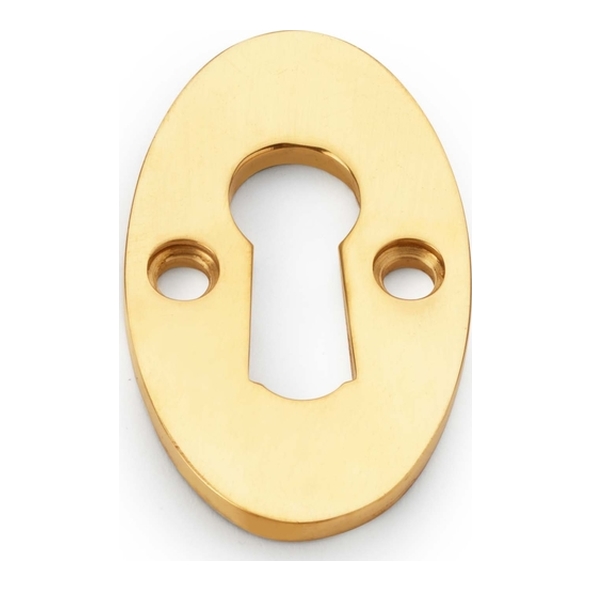 AW383-UB • For Standard Lock • Unlacquered Brass • Alexander & Wilks Ellipse Escutcheon